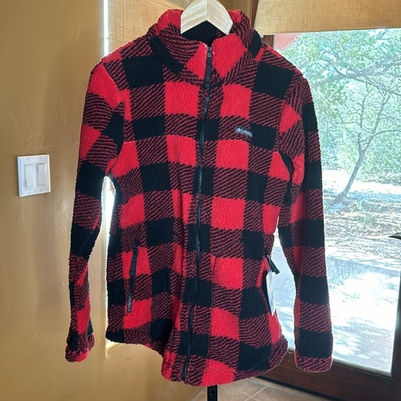 NWT Columbia Women's West Bend Full Zip Red Lily Check Print Size Medium - Picture 7 of 13